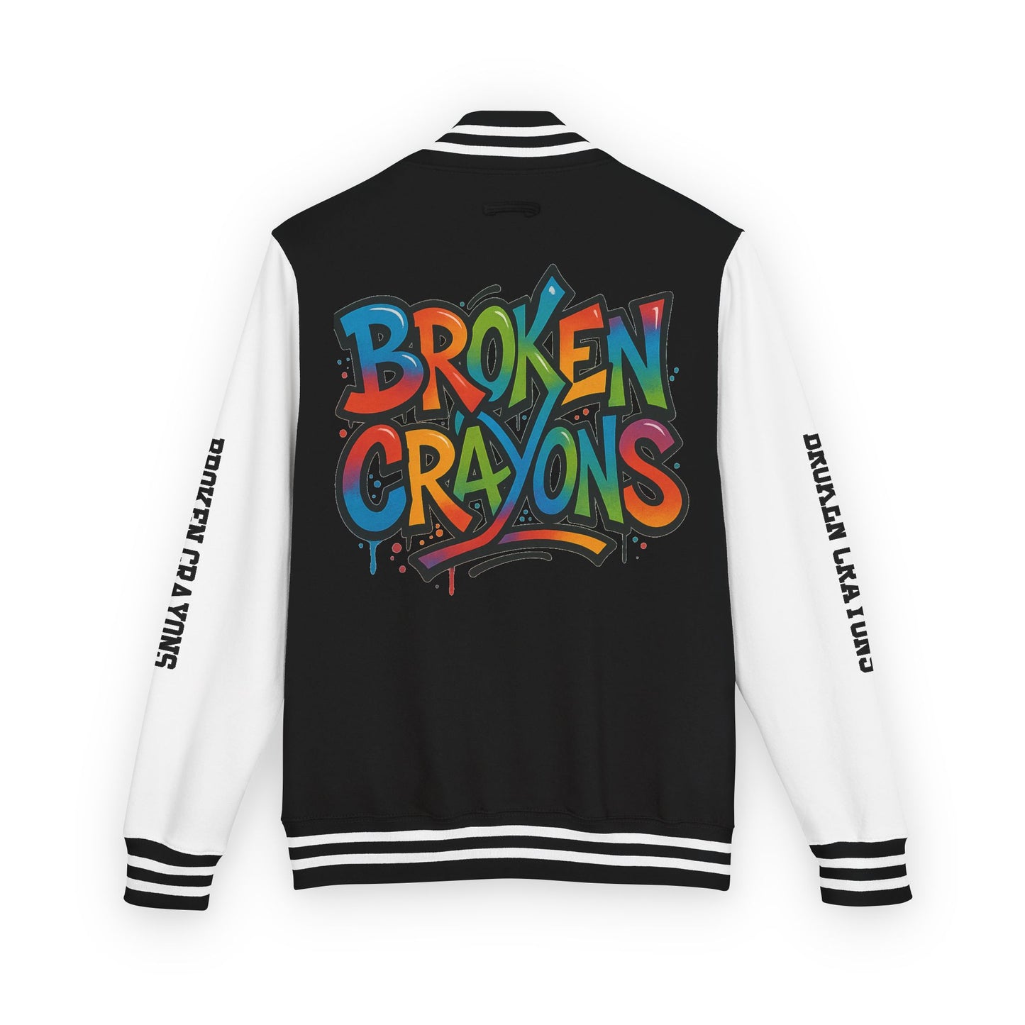 Vibrant Letterman Jacket for Creative Souls, Unisex Varsity Jacket, Trendy Outerwear, Graffiti Style Jacket, Statement Piece for [...]