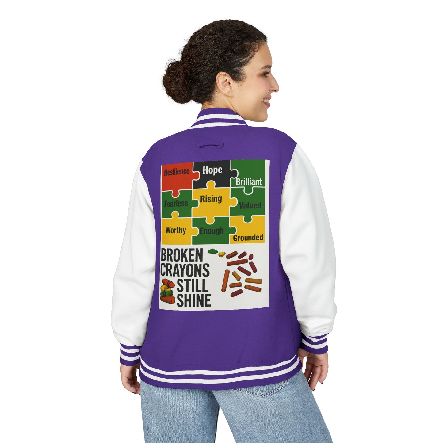 Unisex Inspirational Letterman Jacket, Resilience Hope Style, Motivational Apparel, Gifts for Friends, Casual Wear, College Spirit Wear