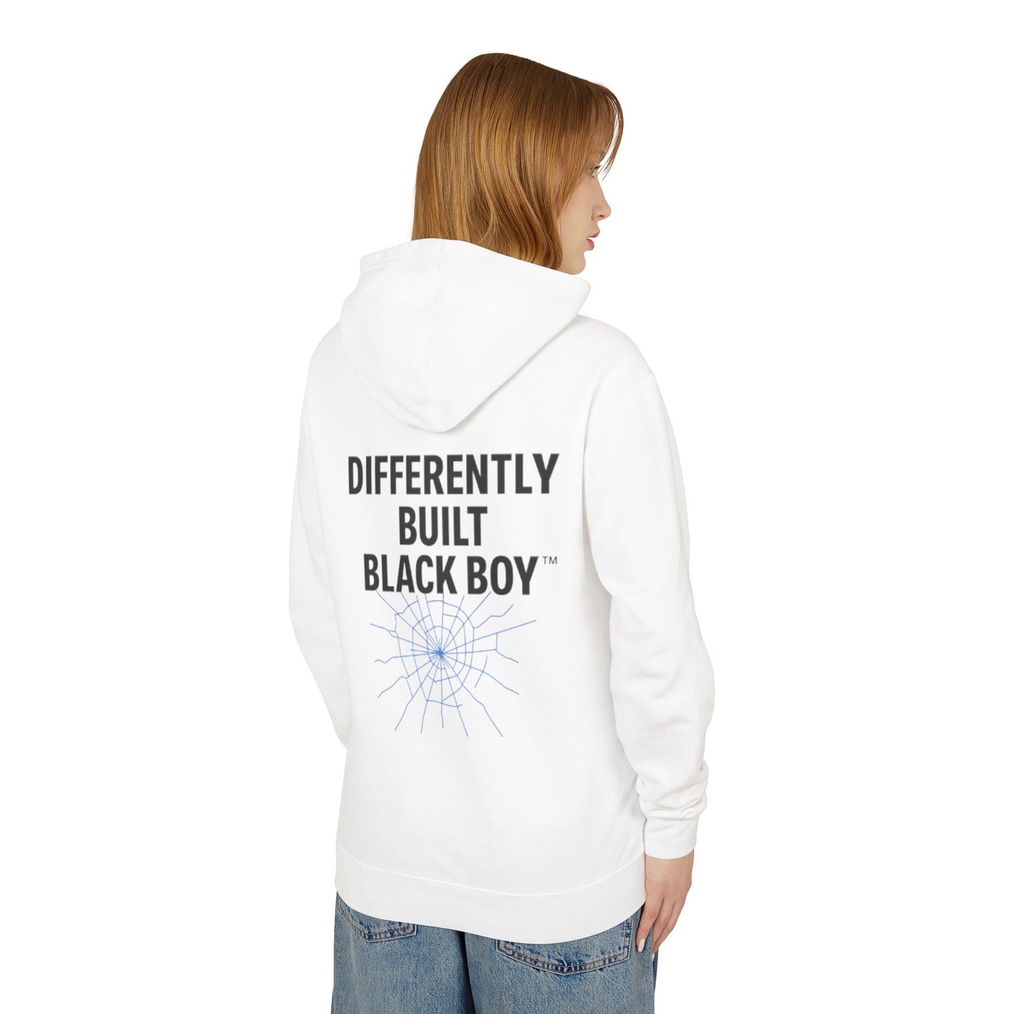 Black Boy. Built Different. Hoodie – Differently Built Blueprint Burst (Unisex)