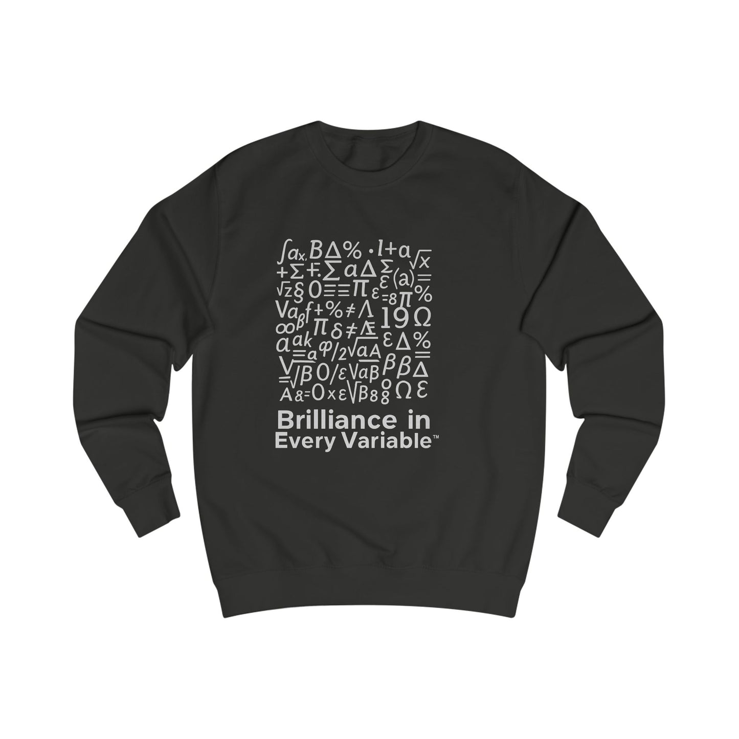 Brilliance in Every Variable™ Sweatshirt – Black Crewneck for Teen Boys | Math-Inspired Empowerment Apparel