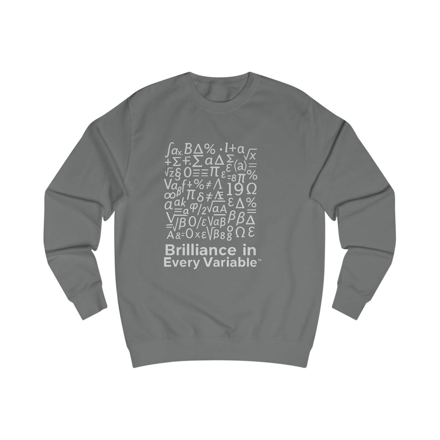 Brilliance in Every Variable™ Sweatshirt – Black Crewneck for Teen Boys | Math-Inspired Empowerment Apparel