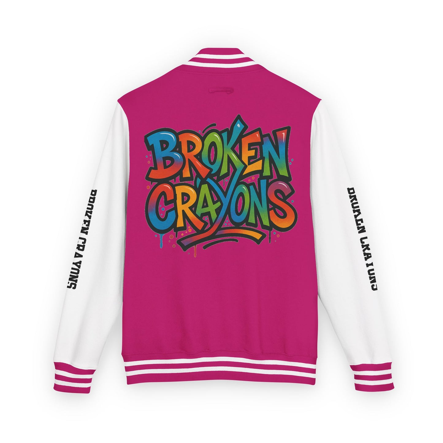 Vibrant Letterman Jacket for Creative Souls, Unisex Varsity Jacket, Trendy Outerwear, Graffiti Style Jacket, Statement Piece for [...]
