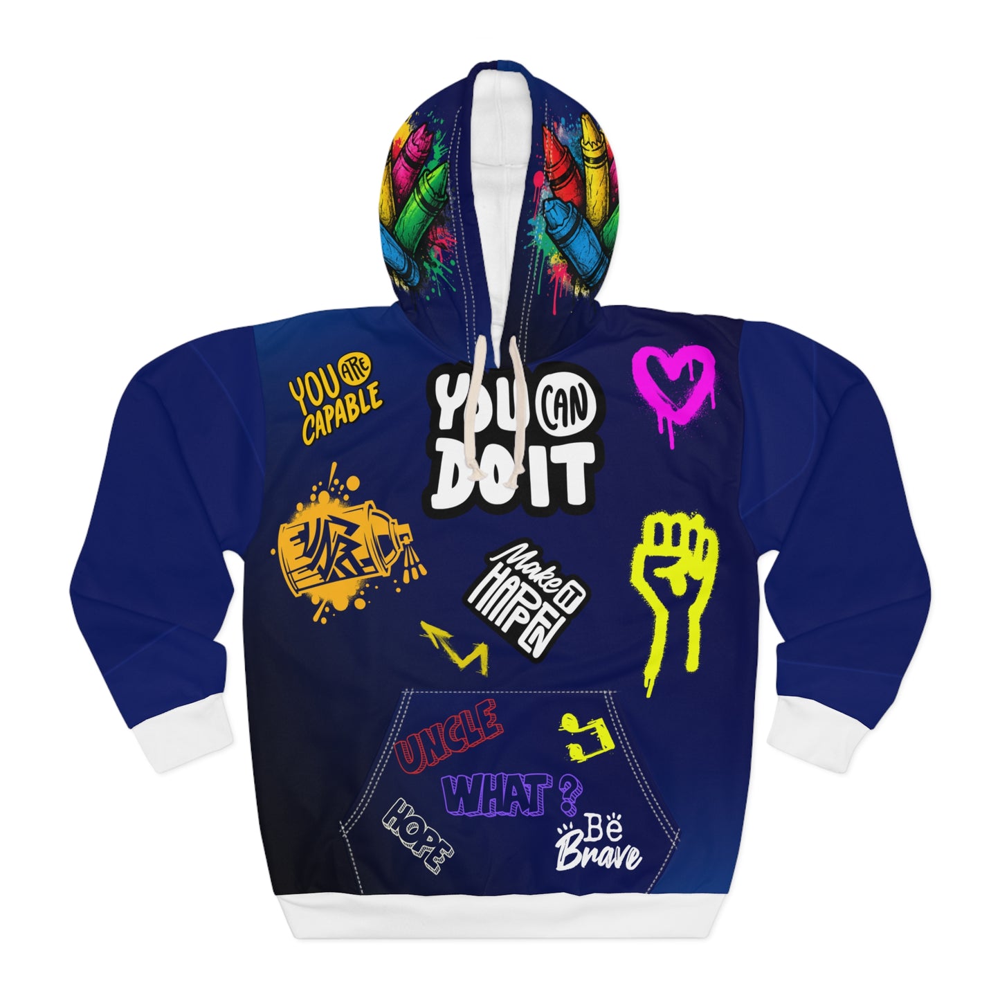 Broken Crayons Collection Colorful Motivational Unisex Pullover Hoodie, Trendy Streetwear, Artsy Outfit,