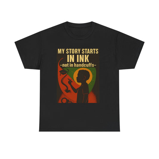 Inspirational Unisex Heavy Cotton Tee | Story Starts in Ink Design, Motivational T-Shirt, Gift for Writers, Teenager Apparel, Unique [...]