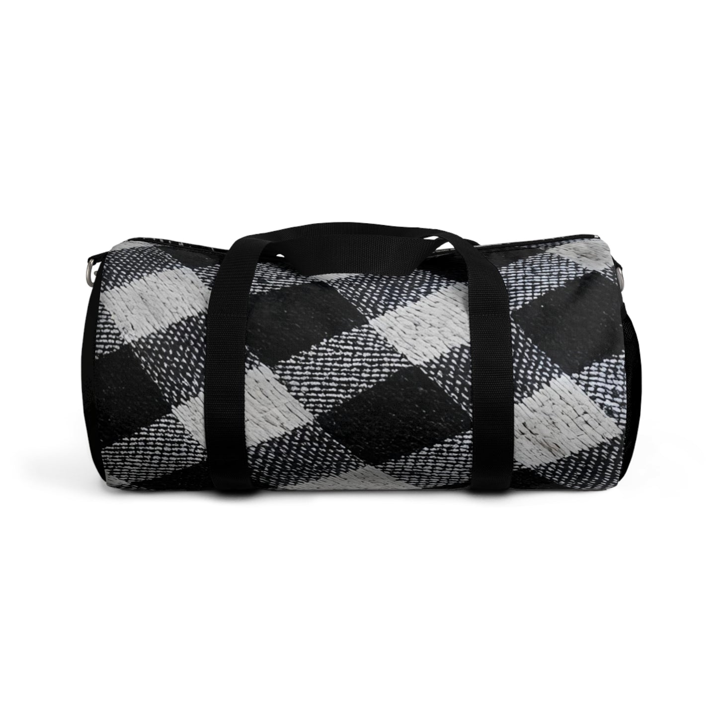 Broken Crayons Collection Checkered Duffel Bag – Bold Black & White Streetwear Gear for Movement Makers