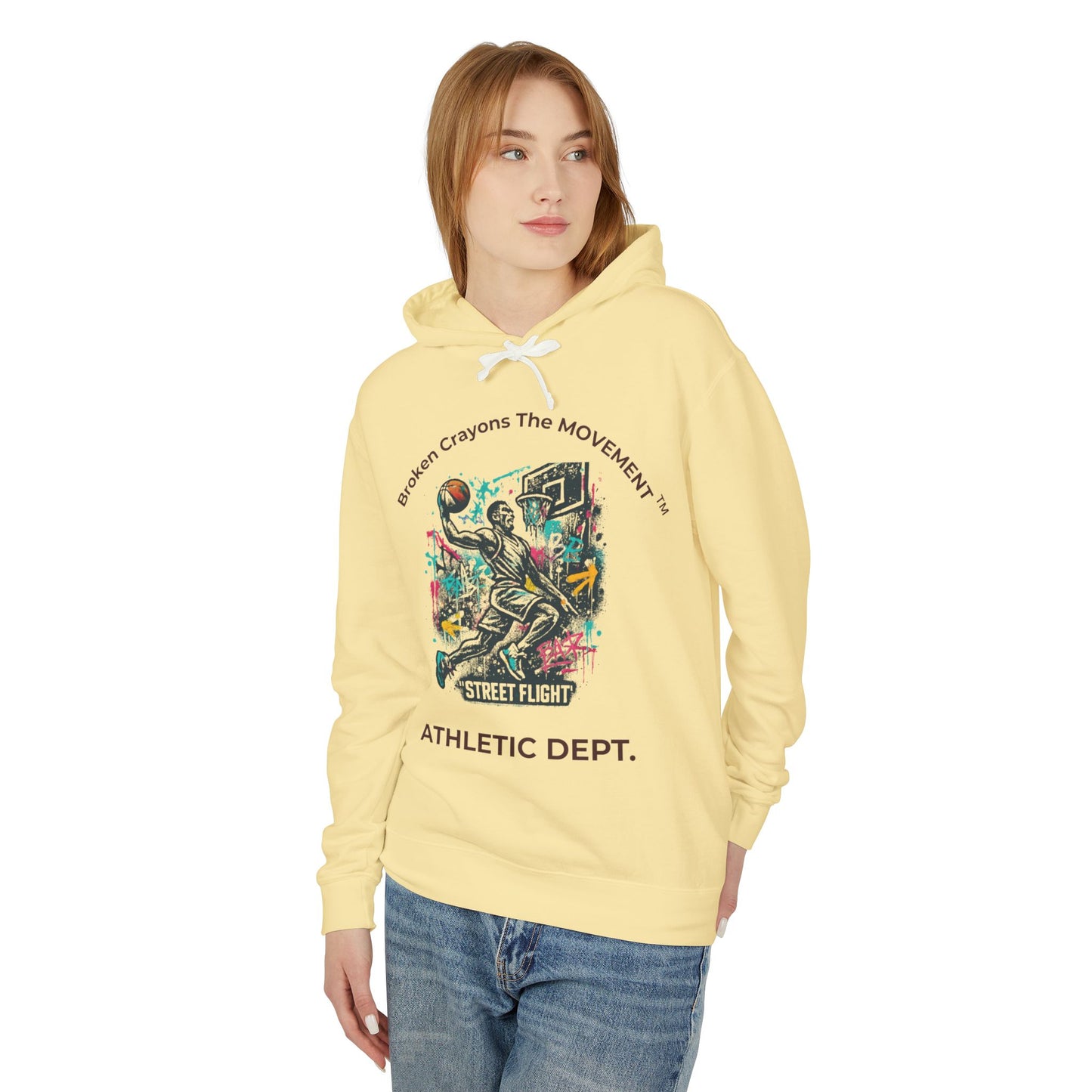 Broken Crayons Collection"Street Flight" Urban Graffiti Basketball Hoodie | Unisex Sweatshirt