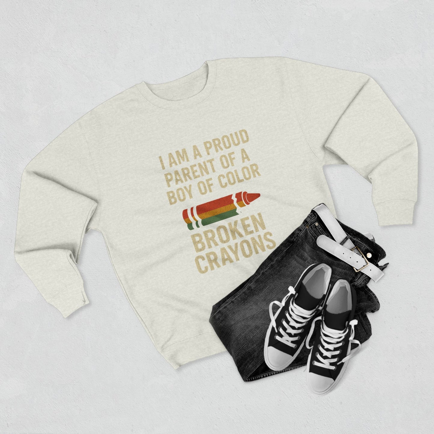 Proud Parent Sweatshirt, Unisex Crewneck Sweater, Unique Gift, Kid's Pride Apparel, Colorful Family Love, Warmth and Comfort