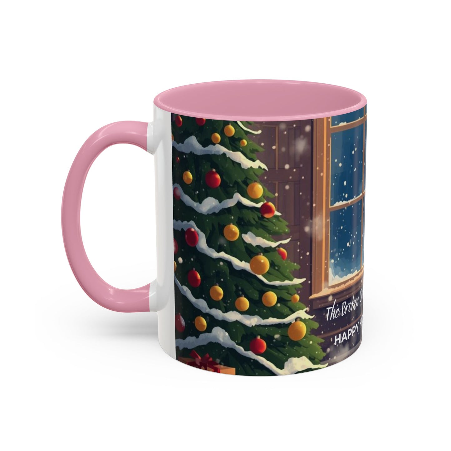 Broken Crayons Collection Holiday Fireplace Coffee Mug — Cozy Winter Scene 11oz/15oz