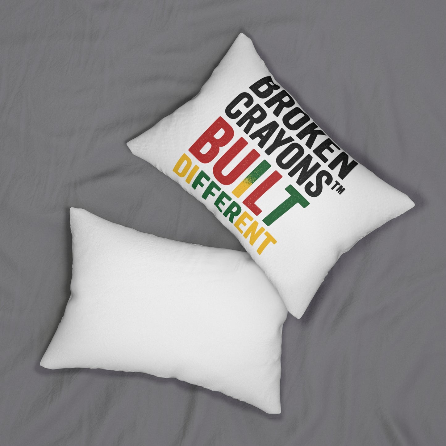 Lumbar Pillow - 'Broken Crayons Built Different' Inspirational Decor for Home, Office, Cozy Vibes, Gift Idea