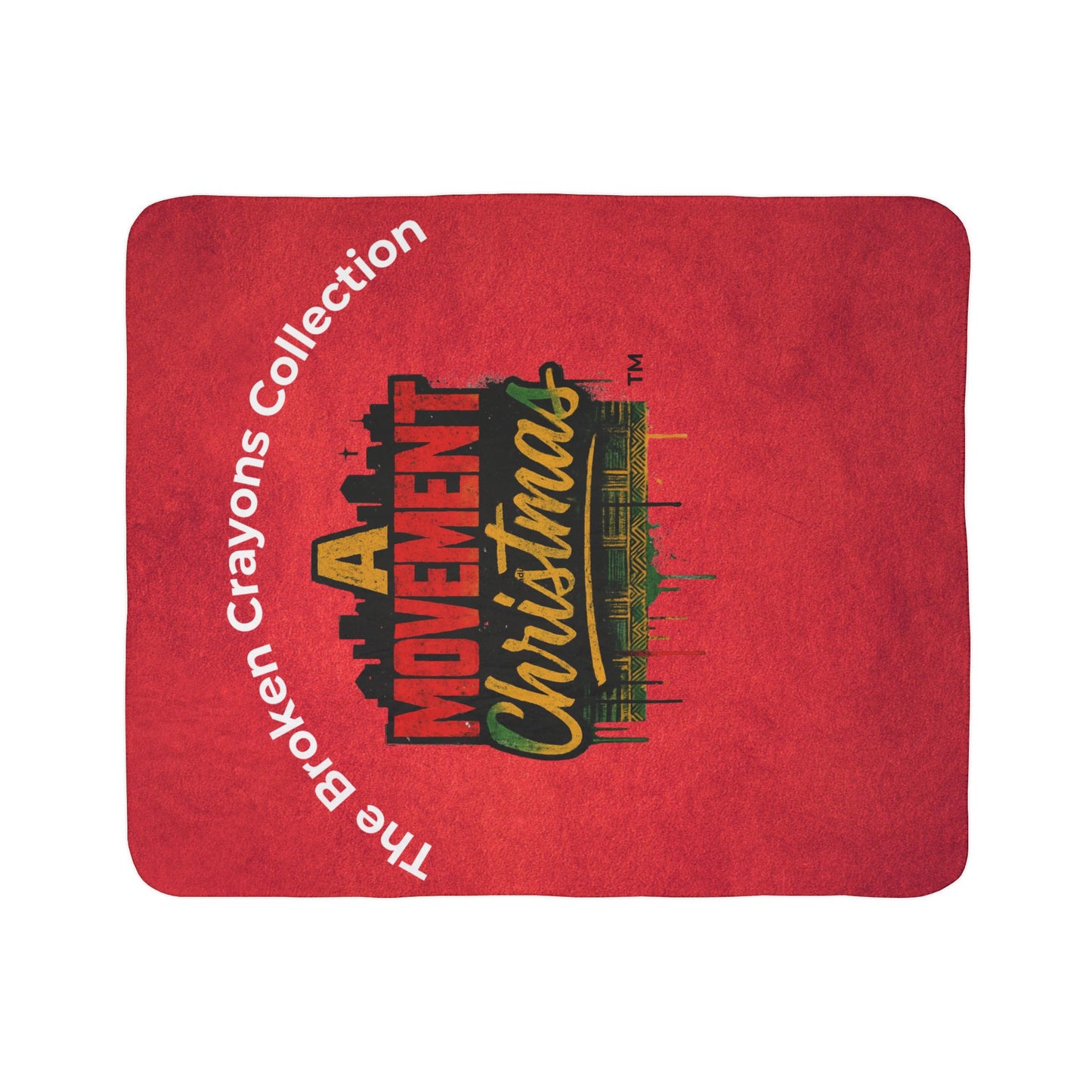 Brokrn Crayons Collection Christmas Sherpa Blanket - "A Movement Christmas" Skyline Holiday Throw