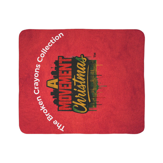 Brokrn Crayons Collection Christmas Sherpa Blanket - "A Movement Christmas" Skyline Holiday Throw