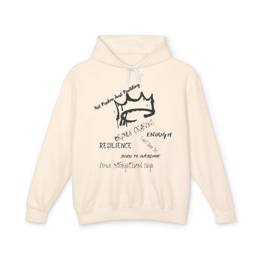 Resilience Inspirational Lightweight Hoodie, Motivational Sweatshirt, Unisex Casual Wear, Gift for Friends, Everyday Comfort