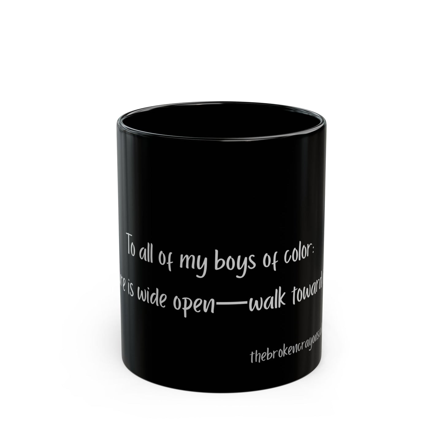 Empowering Black Mug – “Your Future Is Wide Open” Affirmation | Broken Crayons Collection™
