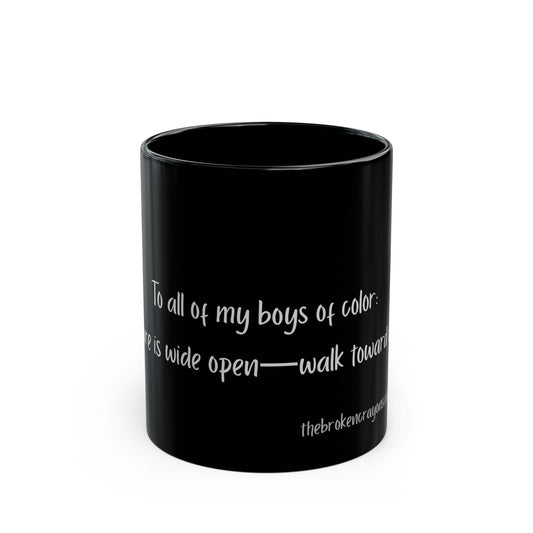 Empowering Black Mug – “Your Future Is Wide Open” Affirmation | Broken Crayons Collection™
