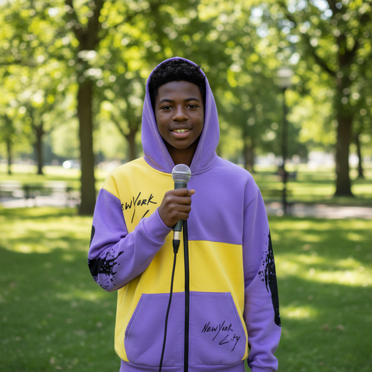 Broken Crayons Collection Vibrant New York City Unisex Zip Hoodie, Casual Streetwear