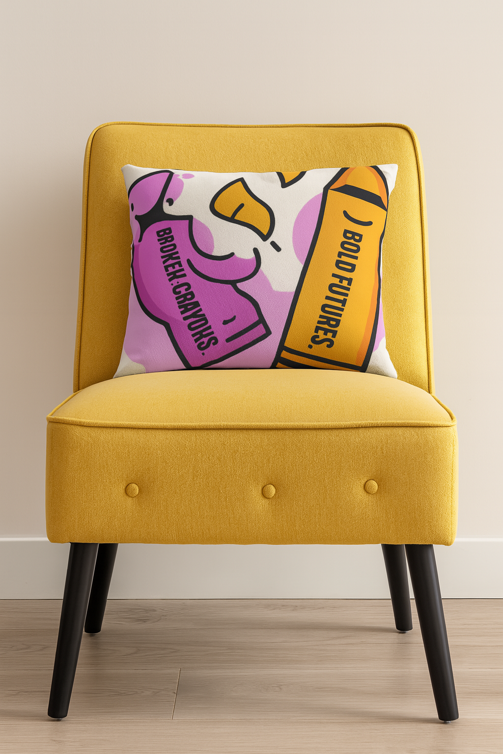 Broken Crayons Collection Bold Futures Decorative Lumbar Pillow | Inspirational Home Decor, Affirmation Cushion, Gift for Dreamers, Cozy Living Room Accent