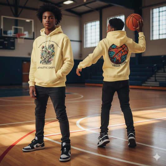 Broken Crayons Collection"Street Flight" Urban Graffiti Basketball Hoodie | Unisex Sweatshirt