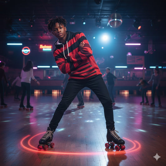 Broken Crayons Collection Red & Black Striped Hoodie — 'COLD' Graphic Pullover